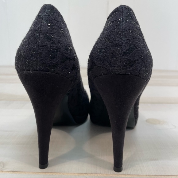 NIB Nine West Rocha Black On Black Platform Heels Sz 8.5 - Picture 9 of 11